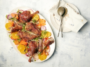 Roast Duck with Chinese 5-spice and Salad with Orange Dressing